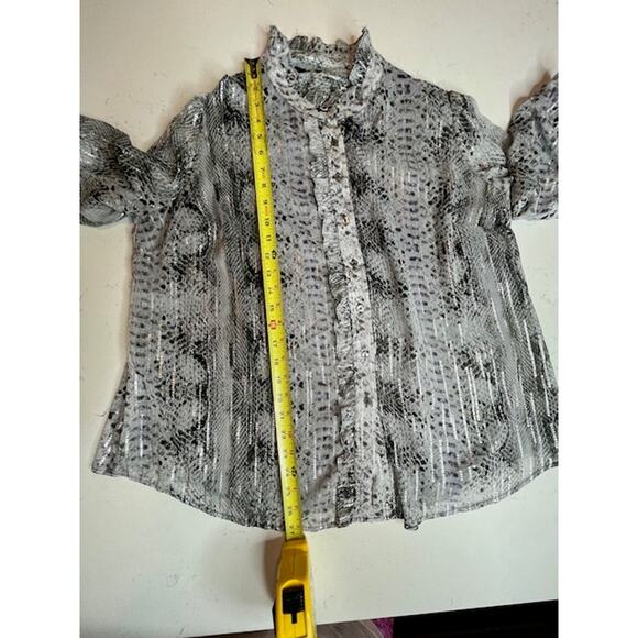1. State Python Print Ruffle Lined Blouse Size 1X - Picture 11 of 12